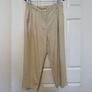 Zara Cream Wide Leg Linen Pants